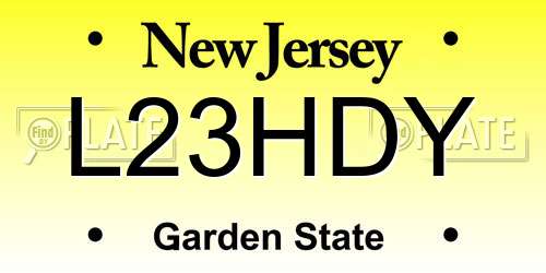 L23HDY New Jersey License Plate