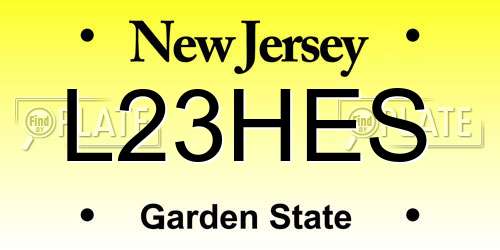 L23HES New Jersey License Plate