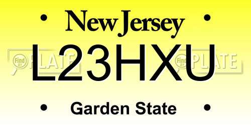 L23HXU New Jersey License Plate
