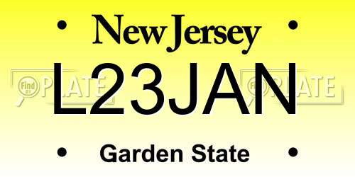 L23JAN New Jersey License Plate
