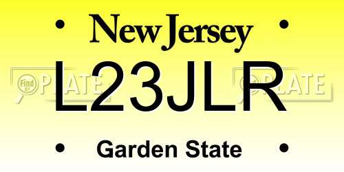 L23JLR New Jersey License Plate