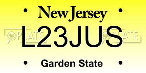 L23JUS New Jersey License Plate