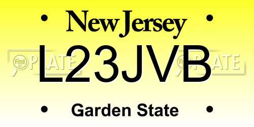 L23JVB New Jersey License Plate