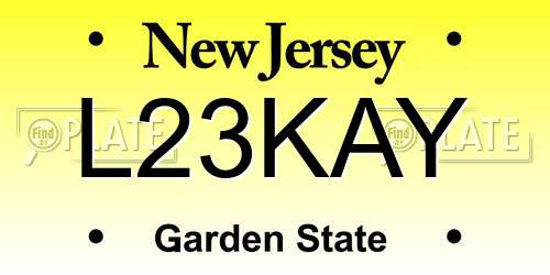 L23KAY New Jersey License Plate