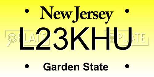 L23KHU New Jersey License Plate