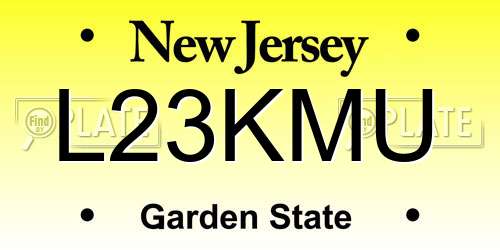 L23KMU New Jersey License Plate