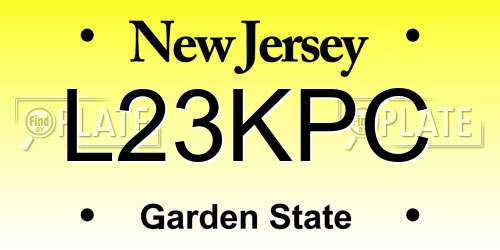 L23KPC New Jersey License Plate