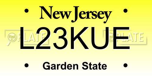 L23KUE New Jersey License Plate
