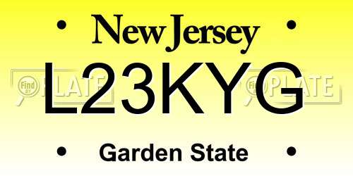 L23KYG New Jersey License Plate