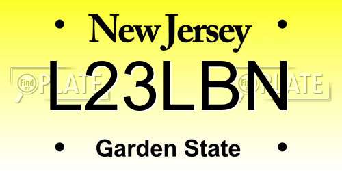 L23LBN New Jersey License Plate