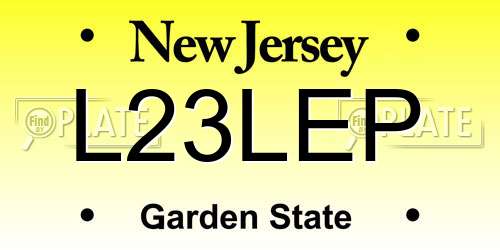 L23LEP New Jersey License Plate