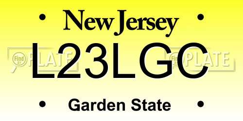 L23LGC New Jersey License Plate
