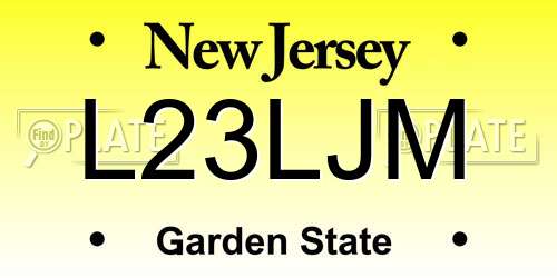L23LJM New Jersey License Plate