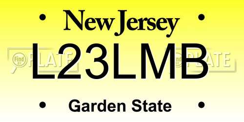 L23LMB New Jersey License Plate