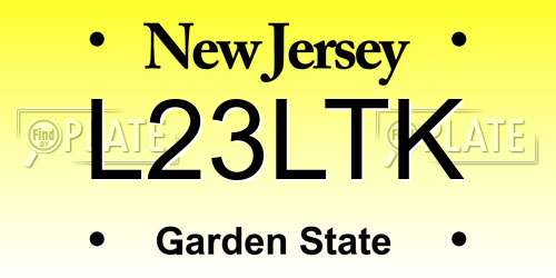 L23LTK New Jersey License Plate