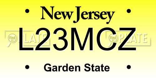 L23MCZ New Jersey License Plate