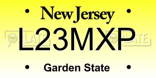 L23MXP New Jersey License Plate