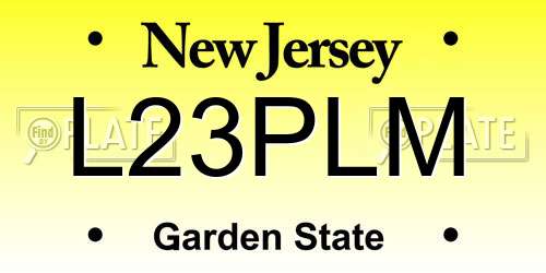 L23PLM New Jersey License Plate