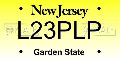 L23PLP New Jersey License Plate
