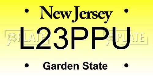 L23PPU New Jersey License Plate