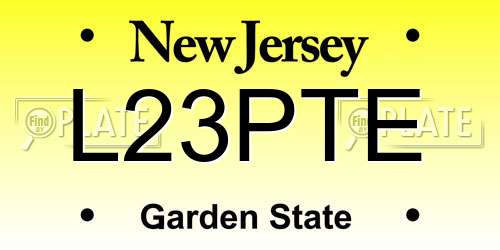 L23PTE New Jersey License Plate
