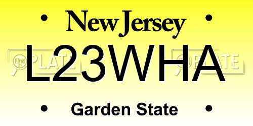 L23WHA New Jersey License Plate