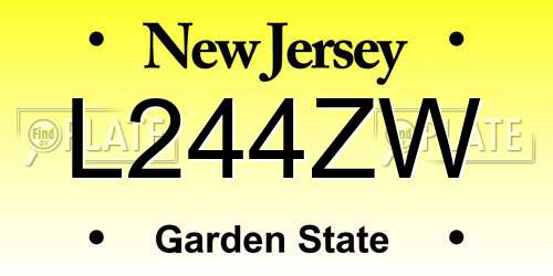 L244ZW New Jersey License Plate