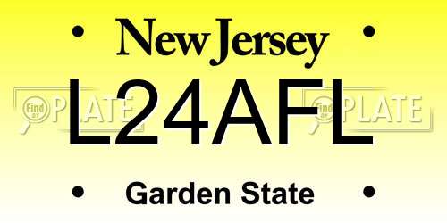 L24AFL New Jersey License Plate