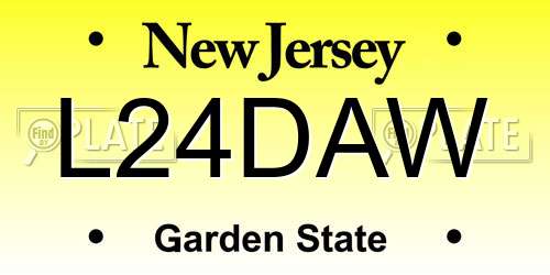 L24DAW New Jersey License Plate