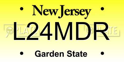 L24MDR New Jersey License Plate