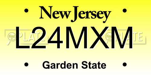 L24MXM New Jersey License Plate