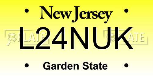 L24NUK New Jersey License Plate