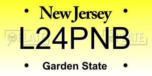 L24PNB New Jersey License Plate