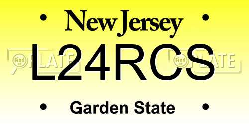 L24RCS New Jersey License Plate