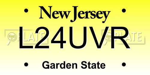 L24UVR New Jersey License Plate