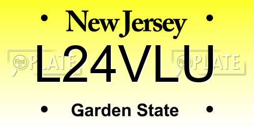 L24VLU New Jersey License Plate
