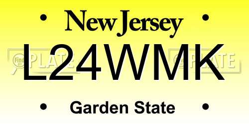 L24WMK New Jersey License Plate