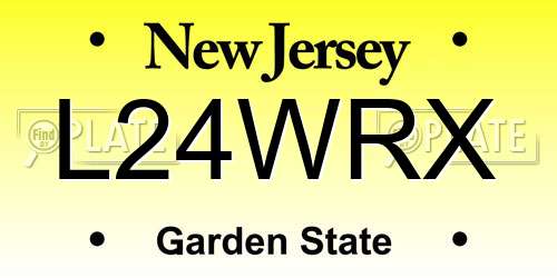 L24WRX New Jersey License Plate