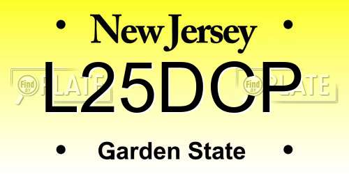 L25DCP New Jersey License Plate