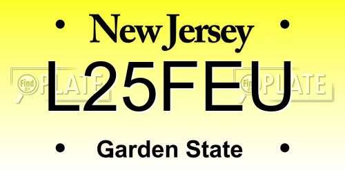 L25FEU New Jersey License Plate