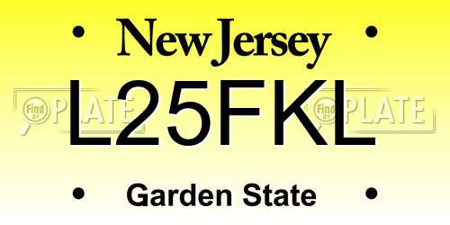 L25FKL New Jersey License Plate