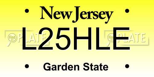 L25HLE New Jersey License Plate