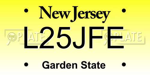 L25JFE New Jersey License Plate
