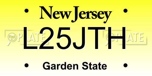 L25JTH New Jersey License Plate
