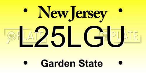 L25LGU New Jersey License Plate