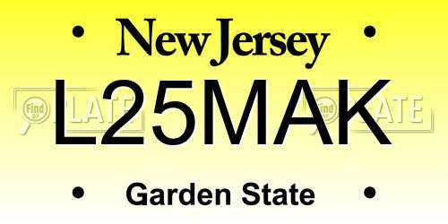 L25MAK New Jersey License Plate