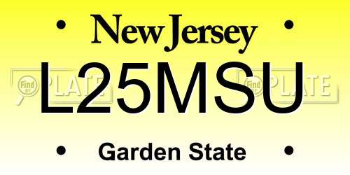 L25MSU New Jersey License Plate
