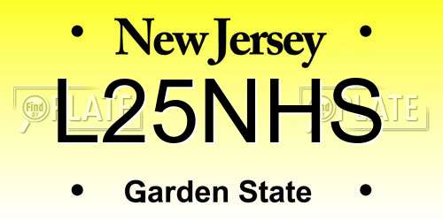 L25NHS New Jersey License Plate