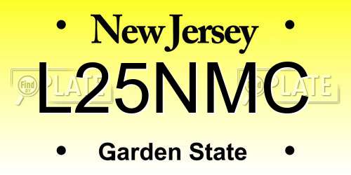 L25NMC New Jersey License Plate