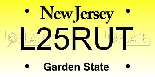 L25RUT New Jersey License Plate